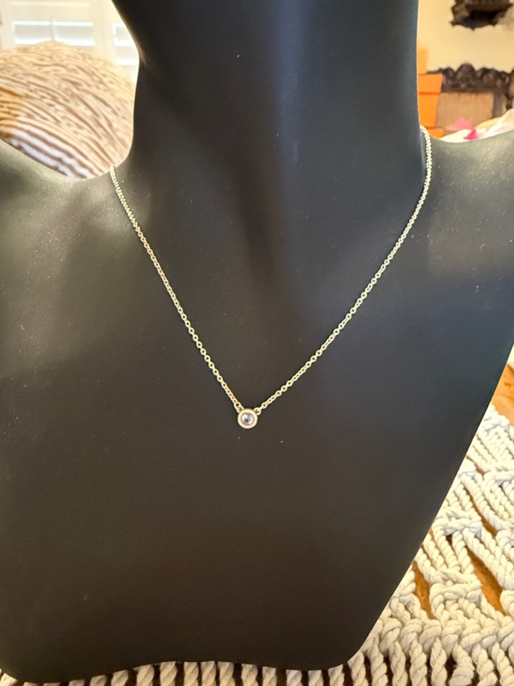 Tiffany & Co. Silver Color By The Yard Aquamarine Necklace